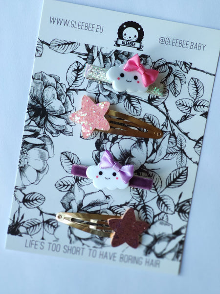 CLOUDY STARRY - Set of 4 hair clips