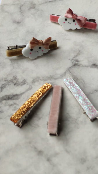 CLOUDY NUDE - Set of 5 Hair Clips