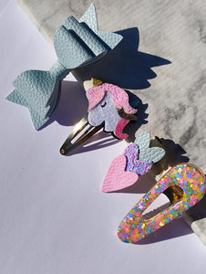 ⋒ UNICORN PASTEL - Set of 4 hair clips ⋒