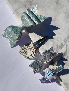 ⋒ SNOW LEOPARD - Set of 4 hair clips ⋒