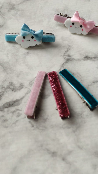 CLOUDY BLUE - Set of 5 Hair Clips