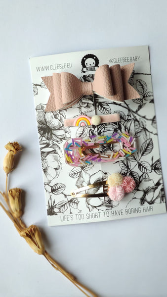 CANDY BLUSH - Set of 4 hair clips