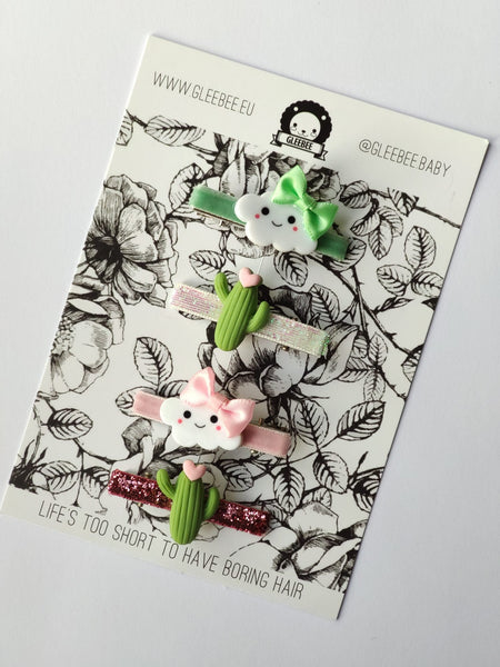 CLOUDY CACTUS - Set of 4 Hair Clips